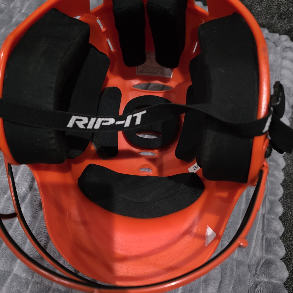 RIP-IT Orange and White Helmet - Picture 3 of 5